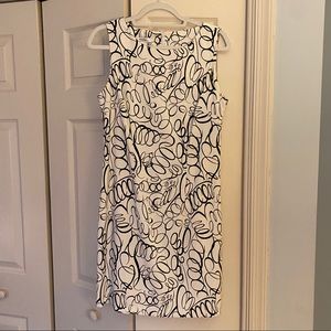 Sleeveless White/Black Dress, Spring